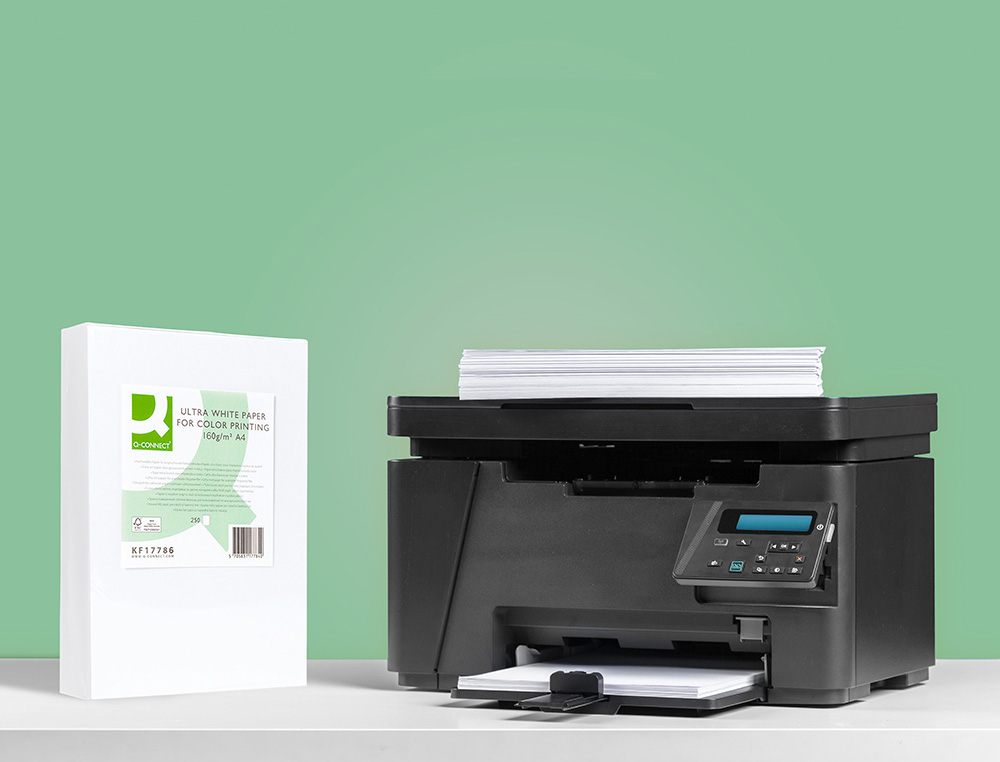 PAPEL FOTOCOPIADORA Q-CONNECT ULTRA WHITE DIN A4 160 GRAMOS PAQUETE DE 250 HOJAS