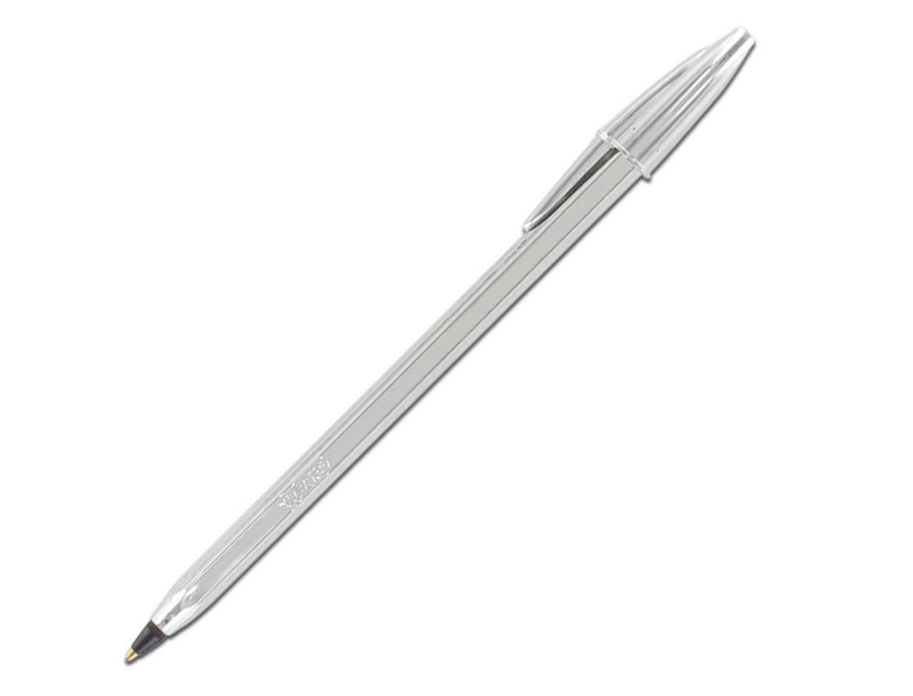 BOLIGRAFO BIC CRISTAL CELEBRATION PLATA TINTA NEGRA UNIDAD