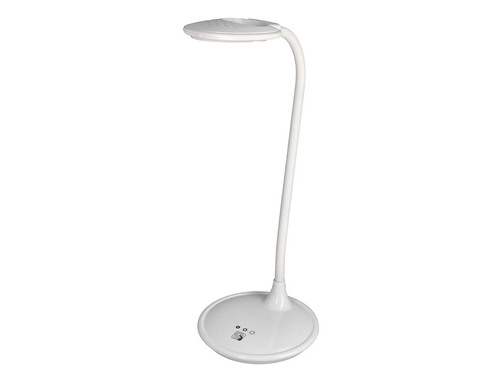 LAMPARA DE OFICINA Q-CONNECT SOBREMESA PROFESIONAL ABS 18 LEDS 5W INTERRUPTOR SENSOR 3 NIVELES CON LUPA COLOR BLANCO