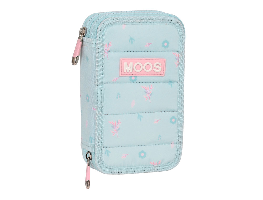 PLUMIER ESCOLAR SAFTA DOBLE PEQUEO 28 PIEZAS MOOS GARDEN 195X125X40 MM