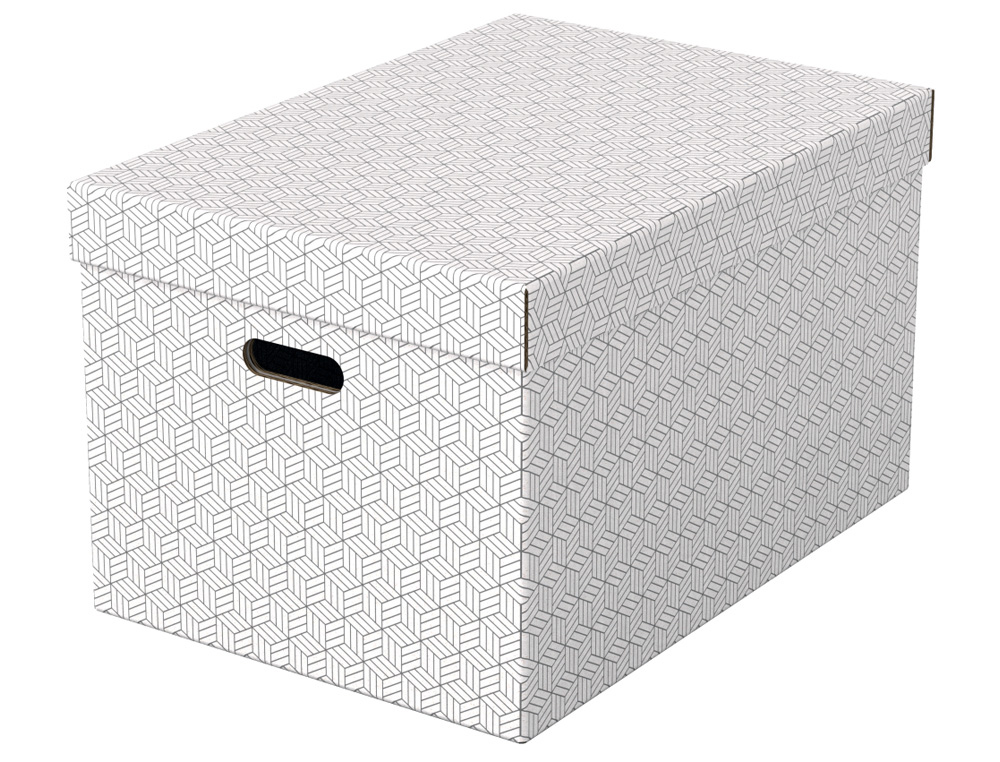 CAJA ALMACENAMIENTO ESSELTE GRANDE COLOR BLANCO 510X355X305 MM PACK DE 3 UNIDADES