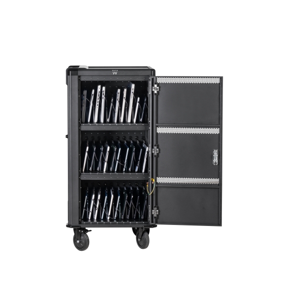 ARMARIO DE CARGA EWENT EW1702 - 30 DISPOSITIVOS - SISTEMA DE CARGA INTELIGENTE - USB-C PD 65W - COLOR NEGRO