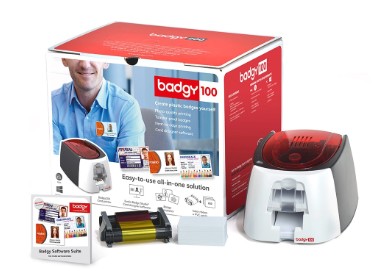 IMPRESORA DE TARJETA BADGY 100 INCLUYE CINTA 50 TARJETAS Y PROGRAMA EDICION BADGE STUDIO